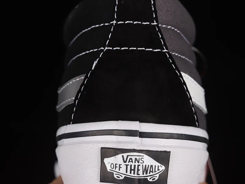All categories Vans Vans series Vans Mid Vans China Vans Sk8 Mid Reissue black and gray splicing mid-top retro casual canvas skateboard shoes VN0A3WM32PD